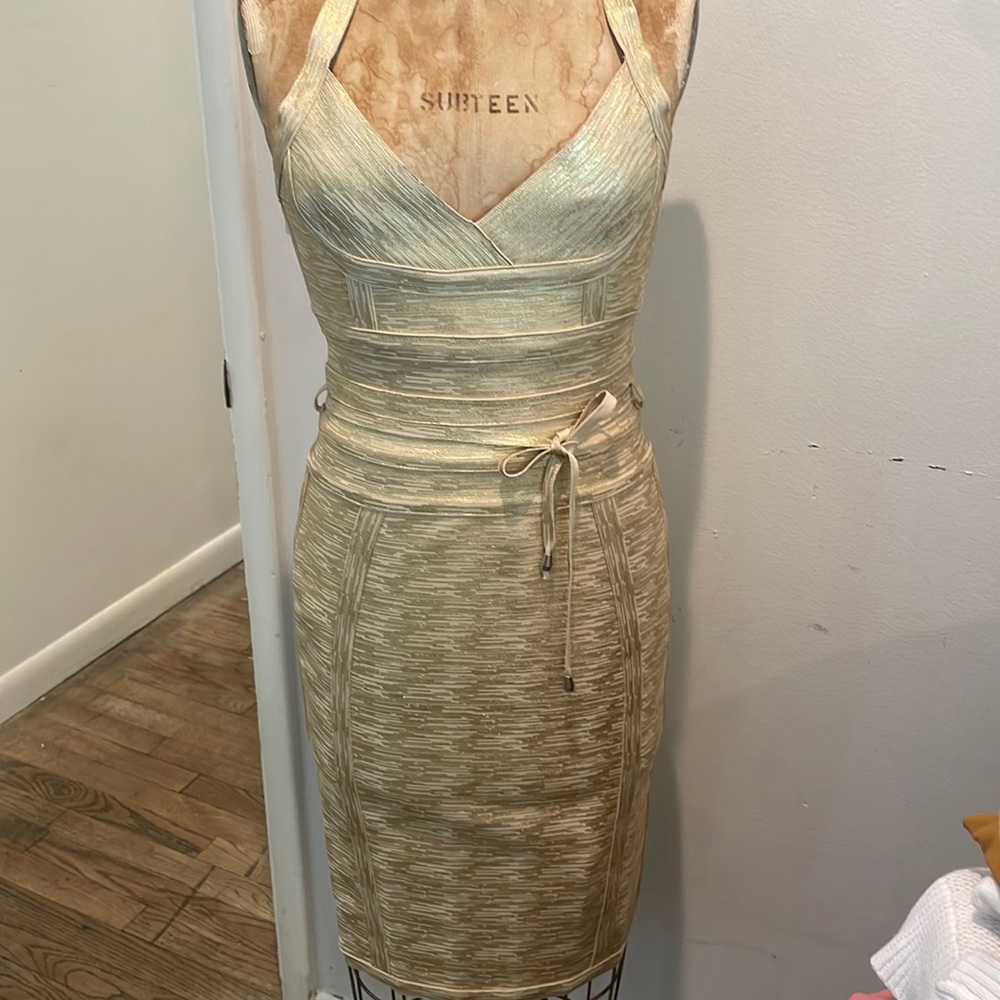 sweetheart foil mini dress